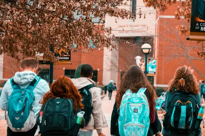 students walking to class at a college