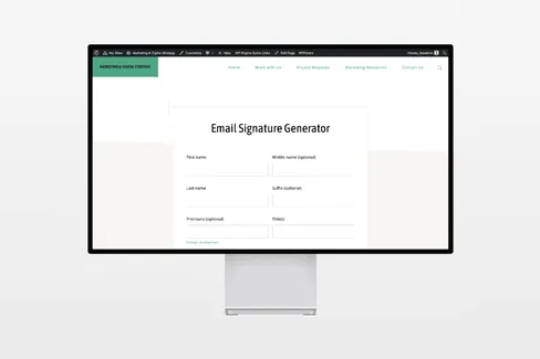 Email Signature Page mockup